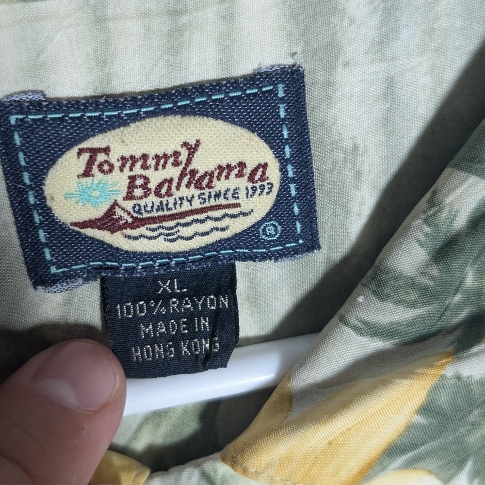 Tommy Bahama Shirt Mens XL Green Floral Palm Tropical Island‎ Retro Relaxed Fit - Picture 8 of 12
